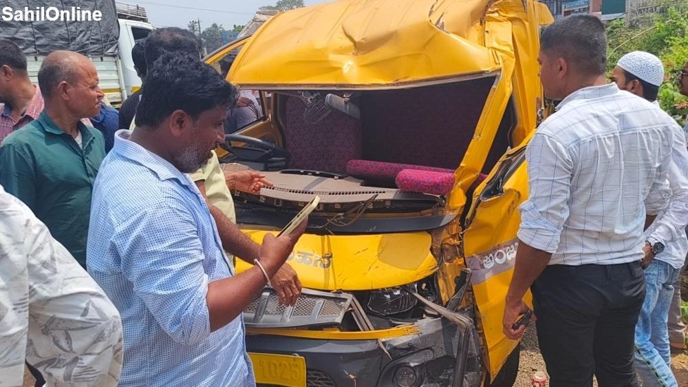 School van crashes into lorry on Bhatkal highway; driver, staff injured