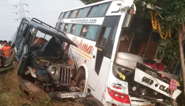 Udupi: One Dead, Two Critical After Bus-Jeep Crash