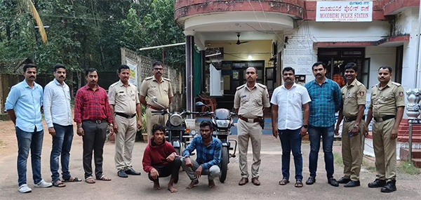 Inter-District Motorcycle Thieves Apprehended in Moodbidri, Stolen Vehicles Recovered