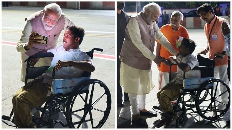 “A special selfie”, says PM Modi after meeting specially-abled BJP worker in Chennai